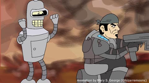 Bender Meets Marcus (Futurama/Gears of War Crossover)