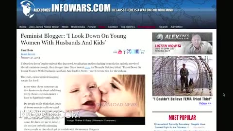 Alex Jones: Feminist Blogger Looks Down On Young Women With Kids - 1/27/14