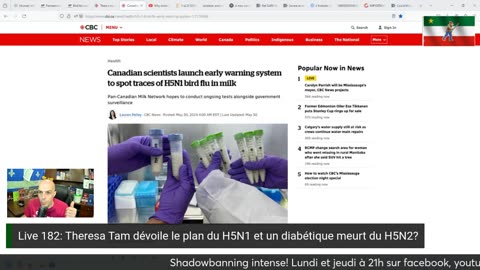 Live 182: Theresa Tam dévoile le plan du H5N1 et un diabétique meurt du H5N2?