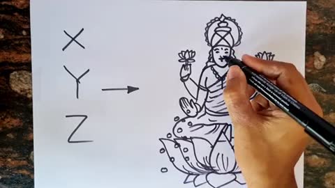 XYZ turns into Devi Laxmi ji drawing // Diwali drawing