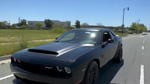 Dodge hellcat plowing the streets