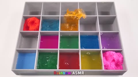 Satisfying video | How to make Rainbow pool into mixing all glossy slime and fruit cutting ASMR