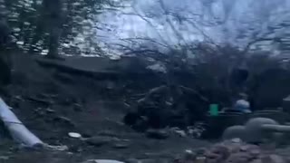 Ukrainian military near Bakhmut filming bombardment of their positions with incendiary munitions