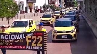 Protesta de taxis en Cartagena