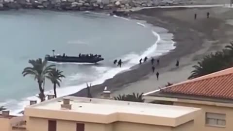 A shocked Spaniard films the invasion of illegal immigrants in Spain from his terrace