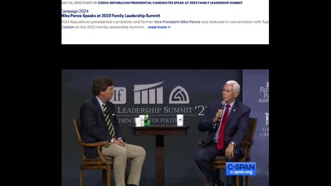 Mike Pence Speaks with Tucker Carlson at 2023 Family Leadership Summit
