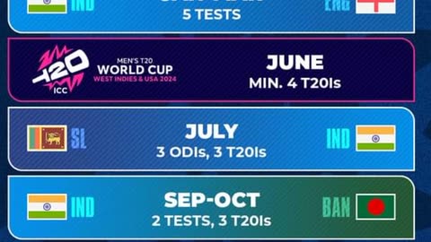 Team india schedule 2024 l Indian team schedule 2024