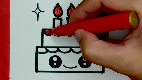 How to draw a cute cake....