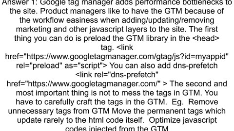 Google Tag manager impact in web performance load time