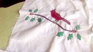 Embroidered Squares for Bird Quilt