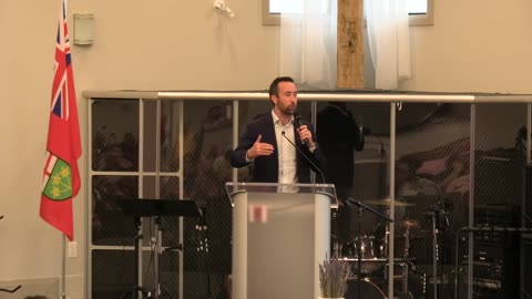 Derek Sloan speaks at Hope for Healing event in Kitchener, Ontario