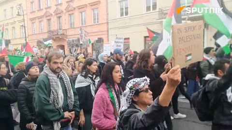 Poland: A protest in support of Palestine is being held in Warsaw