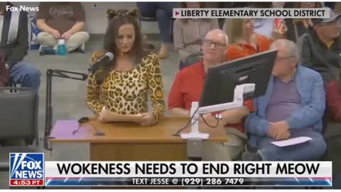 Mom in CAT COSTUME AT SCHOOL BOARD MEETING ATACKS LIBERALISM IN LEGENDARY SPEECH