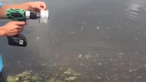 Fishing with a power drill