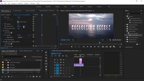 Adobe Premiere Pro – Text Reflection Effect