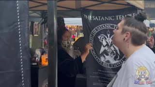 The Satanic Temple is performing “unbaptisims”. upside down cross is drawn on forehead