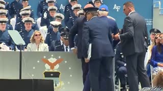 BREAKING: Biden takes a big fall on stage just now at the U.S. Air Force Academy graduation