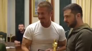 Sean Penn Gives His Oscar To Zelenskyy