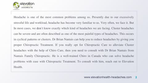 How Can Chiropractic Treatment Work To Alleviate Cluster Headache