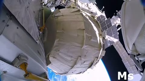 Astronauts accidentally lose a shield in space