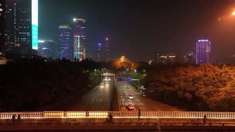 Aerial photography of Shenzhen Futian CBD night scene