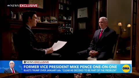 Pence tells David Muir he 'can't account' for what Trump was doing during Jan. 6 riot l GMA