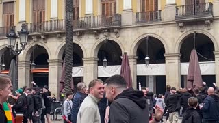 Manchester United Fan Kicks Ball Onto Barcelona Resident's Balcony