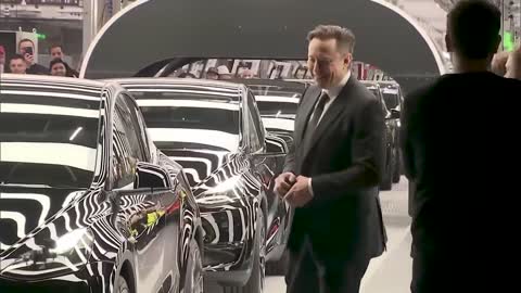 Elon Musk Drone Dance Behind the Scenes at Teslas Delivery Event 2022, Berlin Germany in 4K