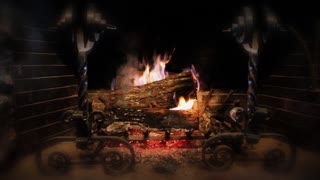 Yuletide Log Christmas Fireplace With Christmas Music