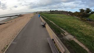 Pretend drone shot using a selfie stick with a GoPro