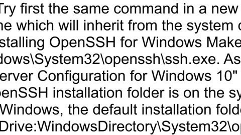 ssh The term 39ssh39 is not recognized as the name of a cmdlet function script file or operable pr