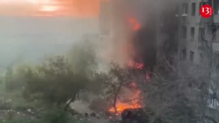 “Our weapons, clothes, everything burned" - Footage of Russian military base burning after being hit