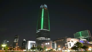 Happy New Year lights display at Costanera center in Chile