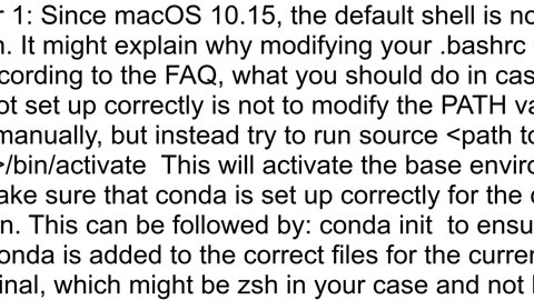 Cannot run conda in terminal on MacOS