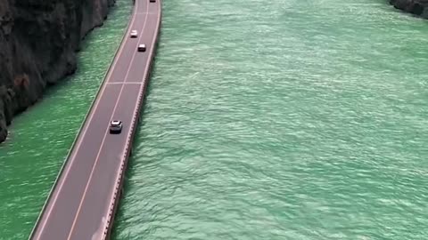 Beautiful road through Dadu Canyon, China.