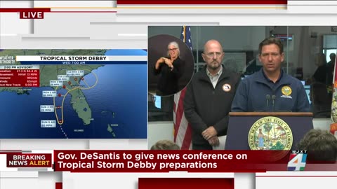 LIVE: Gov. DeSantis holds press conference about Tropical Storm Debby