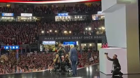 The Moment President Trump comes on stage at RNC