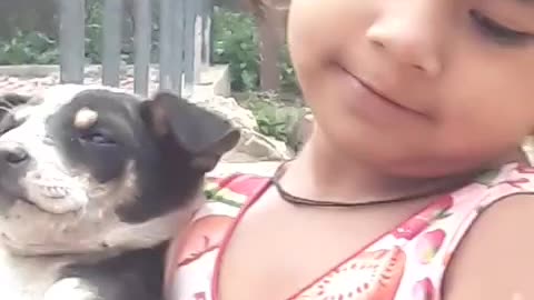Indian viral baby and dog funny video