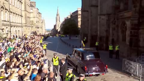 King Charles and his siblings walk behind Queen’s coffin