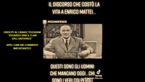 L'INCONTRO CHE DETERMINÒ L'ASSASSINIO DI ENRICO DE MATTEI NELLA COLONIA ITALIA.