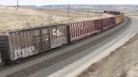 UP3199 Head-end Helpers on UP6358 West - MP386 - UP Nampa Sub, ID