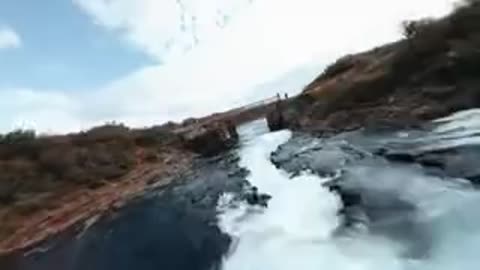 Drone Footage Of A Waterfall