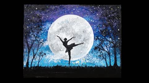 How to draw a dancing girl under moonlight, Aluminum painting technique