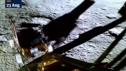 Video shows India's lunar rover rolling onto moon's surface