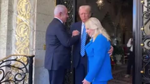 Donald Trump Welcomes Benjamin Netanyahu As He Arrives At Mar-A-Lago