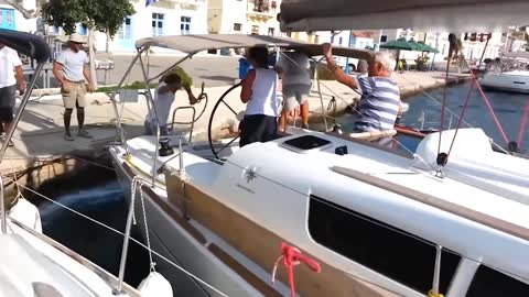 uncontrolled boat hits the deck