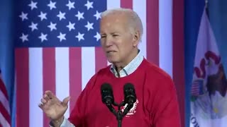 Biden randomly starts screaming in the middle of his speech