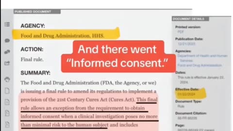 Without Any Politician Voting On It, The FDA Just Forced All Americans To Be Big Pharma Lab Rats 🚨