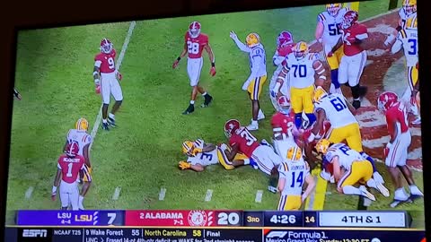 Alabama 20 LSU 14