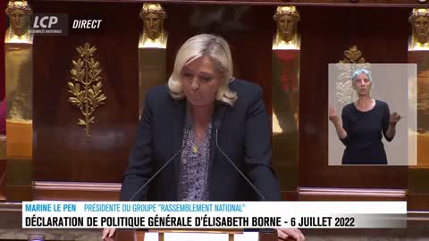 Discours de Marine Le Pen à l'Assemblée nationale